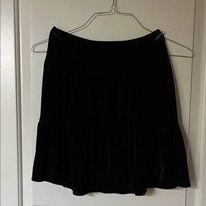 Black Velvet Skirt Tiered Ruffles